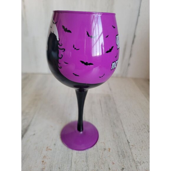 Kirkland vintage happily ever after wine glass Dracula vampire Halloween - Picture 9 of 11